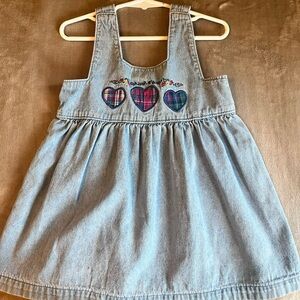OshKosh B'gosh Blue Denim Dress with Heart Accents